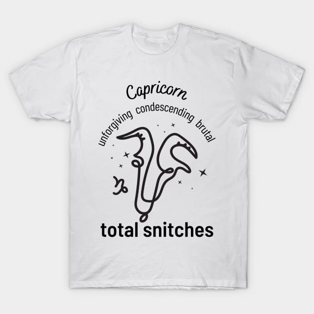 Funny Zodiac - Capricorn T-Shirt by Slightly Unhinged